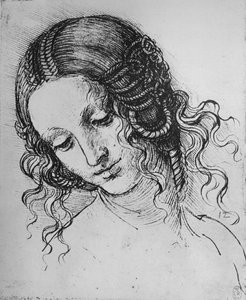 Studium Głowy Kobiety, ok. 1480 1945 autorstwa Leonardo da Vinci