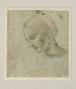 Głowa kobiety prawie z profilu ... autorstwa Leonardo da Vinci