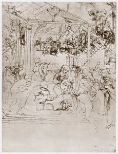 Adoracja Królów, ok. 1480 autorstwa Leonardo da Vinci