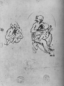 Trzy Studia Madonny z Dzieciątkiem, ok. 1475 1945 r autorstwa Leonardo da Vinci