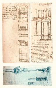 Trzy rysunki architektoniczne, c1472-c1519 1883 autorstwa Leonardo da Vinci