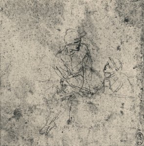 Dwie postacie w rozmowie, ok. 1480 1945 r autorstwa Leonardo da Vinci