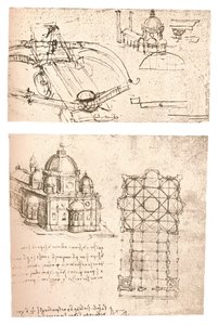 Dwa rysunki kościołów, c1472-c1519 1883 autorstwa Leonardo da Vinci