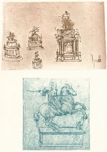 Dwa studia przygotowawcze do pomnika Sforzów, c1482-c1499 1883 autorstwa Leonardo da Vinci