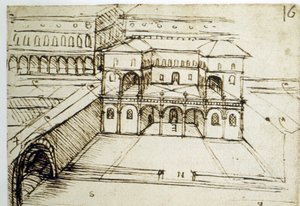 Urbanistyka: plan architektoniczny (16) Leonarda da Vinci (Leonardo da Vinci) autorstwa Leonardo da Vinci