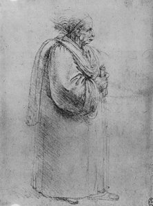Cała długość starego mężczyzny z profilu po prawej stronie, ok. 1480 1945 r autorstwa Leonardo da Vinci