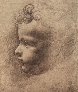 Głowa małego chłopca; rysunek Leonarda da Vinci. Luwr, Paryż autorstwa Leonardo da school of Vinci