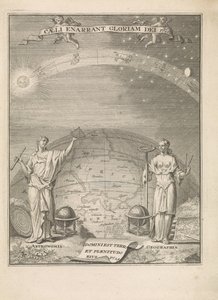 Astronomia i geografia z przyrządami pomiarowymi Caeli narrant Gloriam dei Ps.10 (tytuł na obiekcie) Strona tytułowa dla: 