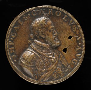 Karol V, 1500-1558, król Hiszpanii 1516-1556, cesarz rzymski 1519 [awers], 1547 lub później.