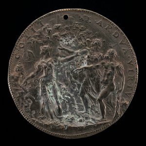 Wybór Herkulesa przed Parnasem: Stroma ścieżka cnoty... [rewers], 15481549.