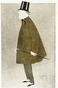 Jacques Doucet (1853¿1929), francuski projektant mody, znany ze swoich eleganckich sukienek, uszytych z cienkich półprzezroczystych materiałów w nakładających się pastelowych kolorach. autorstwa Leonetto Cappiello