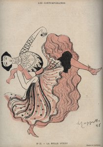 Portret Caroline (La Belle) Otero (1868-1965), hiszpańskiej tancerki i kurtyzany - rysunek Leonetto Cappiello (1875-1942) w „The Rire” z 1898 roku autorstwa Leonetto Cappiello