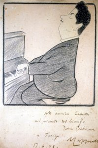 Portret Giacomo Pucciniego (1858-1924), włoskiego kompozytora. Karykatura Leonetto Cappiello. autorstwa Leonetto Cappiello