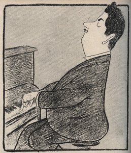 Portret Giacomo Pucciniego (1858-1924), włoskiego kompozytora. Karykatura Leonetto Cappiello - 1898 autorstwa Leonetto Cappiello