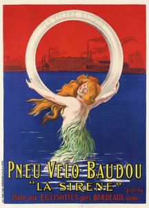 Plakat reklamujący opony rowerowe „La Sirene” firmy Pneu Velo Baudou, ok. 1920 r.
