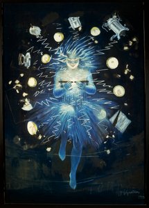 Szkic reklamy urządzenia elektrycznego, autorstwa Leonetto Cappiello, pastel, rysunek autorstwa Leonetto Cappiello