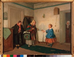 Żebracy śpiewacy. Obraz Leonida Iwanowicza Solomatkina (1837-1883), olej na płótnie
