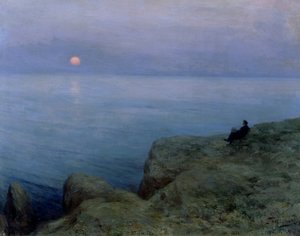 Aleksander Puszkin (1799-1837) na brzegu morza, 1896