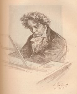 Portret Beethovena, 1920 autorstwa Leonid Osipovic Pasternak