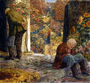 Dom Ubogich w Melku (olej, tempera i ołówek na płycie)