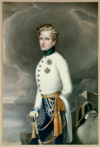 Król Rzymu i książę Parmy Napoleon II, książę Reichstadt (1811-1832) syn cesarza Napoleona I (1769-1821) w mundurze jako podpułkownik pułku Gustave Prince of Wasa Grawerowanie Leopolda Buchera (1797-1858) 1832 Ciemny. 0,33x0,22 m Malmais autorstwa Leopold Bucher