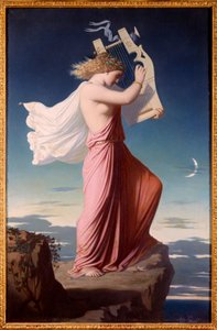 Portret greckiego poety Sapho (Sappho) grającego na lirze Obraz Leopolda Burthe