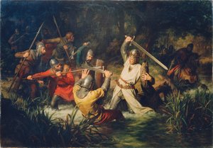 Rudolf Habsburg w śmiertelnym niebezpieczeństwie, 1872. autorstwa Leopold Edler von Löffler Radymno