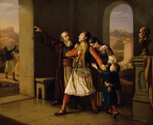 Żegna się grecki wojownik autorstwa Leopold Löffler Edler von Radymno
