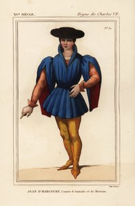 Jean VIII z Harcourt, francuski rycerz, hrabia Aumale i Mortain autorstwa Leopold Massard