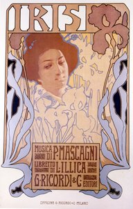 Iris skomponował Pietro Mascagni, plakat Leopoldo Metlicovitz, libretto Luigi Illica, 1898. autorstwa Leopoldo Metlicovitz