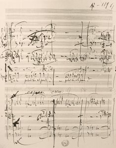Partytura muzyczna do „Cunning Little Vixen” (tusz na papierze) autorstwa Leos Janacek
