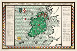Mapa Wolnego Państwa Irlandzkiego i Irlandii Północnej