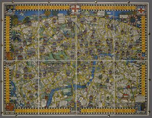 „Płacąc nam swoje grosze” - lub „Mapa Wonderground of London Town” autorstwa Leslie MacDonald (1884 1947) Gill