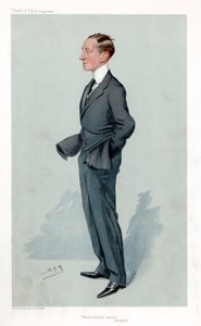 Guglielmo Marconi, włoski fizyk i wynalazca oraz pionier telegrafii bezprzewodowej autorstwa Leslie Matthew Ward