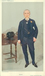 Sir David L Salomons, Elektryczność, nd, komiks Vanity Fair autorstwa Leslie Matthew Ward