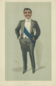 The Aga Khan, 10 listopada 1904 r., komiks Vanity Fair autorstwa Leslie Matthew Ward