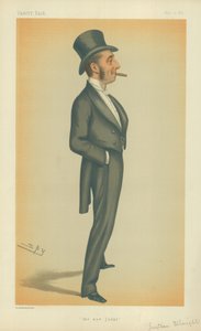 Pan Sprawiedliwości Straight, nowy sędzia, 10 maja 1879, komiks Vanity Fair autorstwa Leslie Matthew Ward