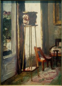 Wnętrze (scena wewnętrzna i kobieta czytająca) autorstwa Lesser Ury