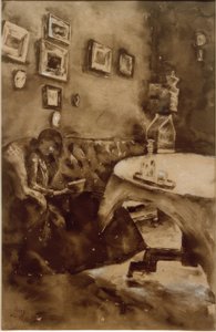 Wnętrze z czytelnią autorstwa Lesser Ury