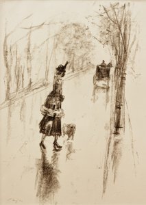 Dziewczyna z psem autorstwa Lesser Ury