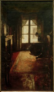 Paryskie wnętrze (kobieta czytająca przy oknie) autorstwa Lesser Ury