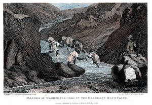 Sposób prania za złoto w górach brazylijskich, 1814 autorstwa Lester