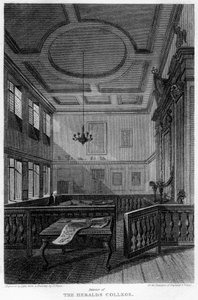 Wnętrze Heralds College, Londyn, 1815. autorstwa Lewis