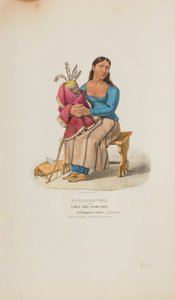 TA-MA-KAKE-TOKE lub Kobieta, która mówiła pierwsza; Kobieta Chippeway (żałoba), z Portfolio Aborygenów autorstwa Lewis, James Otto