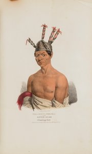 WAA-KAUN-SEE-KAA lub Grzechotający Wąż; Wódz Winnebago, z Portfolio Aborygenów autorstwa Lewis, James Otto