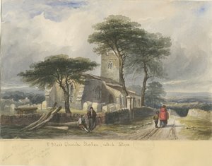 Kościół Alton: malarstwo akwarela i [ok. 1830-1840] (malarstwo) autorstwa Lewis John Wood