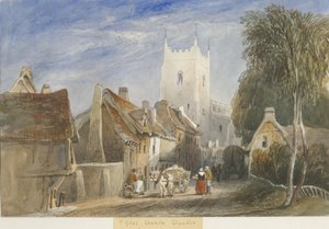 Kościół w Cheadle: malarstwo akwarela i [ok. 1830-1840]