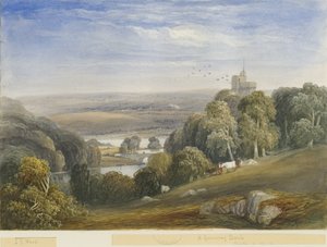 Greenway Bank - Jezioro: malarstwo akwarela i [c 1830-1840] autorstwa Lewis John Wood