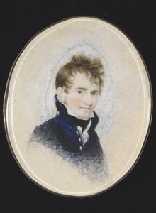 Portret Paula Peckhama, ok. 1810-20 (akwarela na kości słoniowej) autorstwa Lewis Peckham
