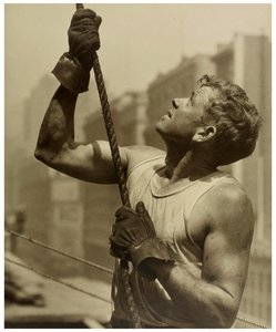 Pracownik budowlany Empire State Building, ok. 1930 autorstwa Lewis Wickes Hine